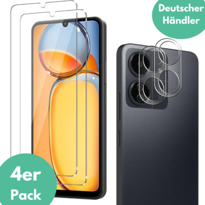 2X Schutzglas für Xiaomi Redmi 13C 5G Display Kamera Panzerfolie Hartglas 9H  