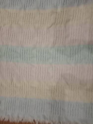 Vintage Japan All Mine 100% Acrylic Knit Baby Blanket Pastels Waffle Weave - Picture 5 of 23