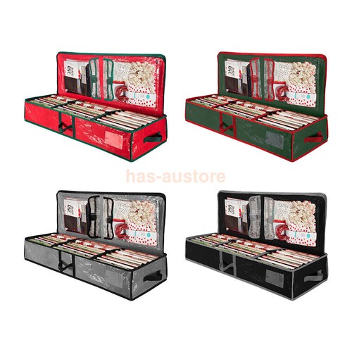 Hot Christmas Xmas Wrapping Paper Storage Bag Tidy Gift Wrap Organizer Decor AU - Picture 7 of 27