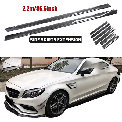 Carbon Fiber Side Skirt Extensions Rocker Panel Splitter For Mercedes-Benz