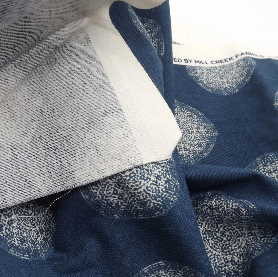 Mill Creek Nate Berkus Denim Blue Medallion Circles Upholstery Fabric 1 1/4 Yd - Image 4 of 4