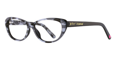Betsey Johnson Glamazon BLACK Plastic Optical Eyeglasses Frame 54-13-140 Cat Eye