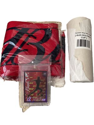 Budweiser Fifa World Cup 2022 Budverse Starter Kit. Gold Cup Scarf & Soccer Card
