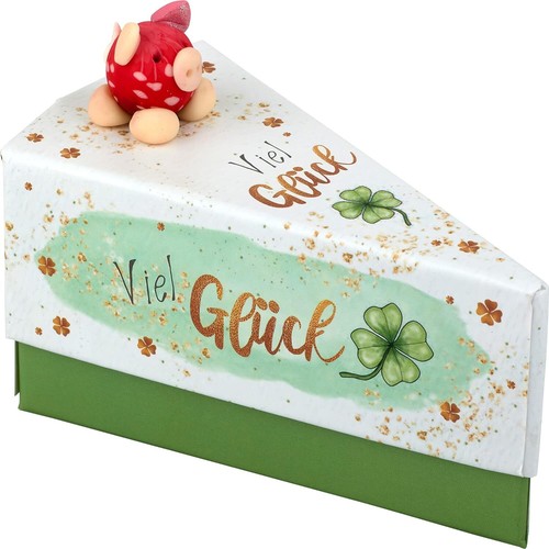 Geschenkschachtel VIEL GLÜCK Tortenstück Geldgeschenke Geschenkverpackung Geld  - Bild 1 von 4