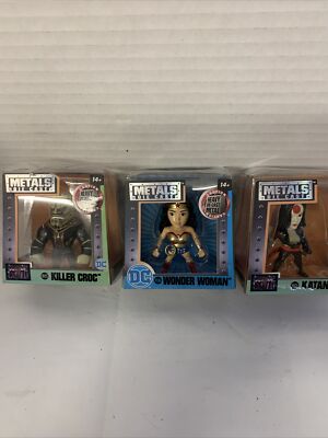 Metals Diecast Suicide Squad, DC Katana, killer Croc, And Wonder Woman Lot Of 3