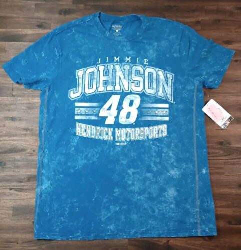 Jimmie Johnson #48 Nascar Blue Marble Graphic Tee Size Medium NWT - Picture 1 of 6