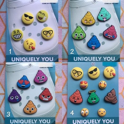 Crocs Handmade jibbitz 5pc poop emoji smiley emoticon shoe charms set 6