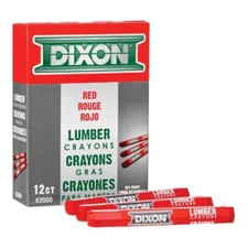 DIXON LUMBER CRAYONS 12 PACK RED #52000 HEX SHAPE FAST SHIPPING!!! 4482758
