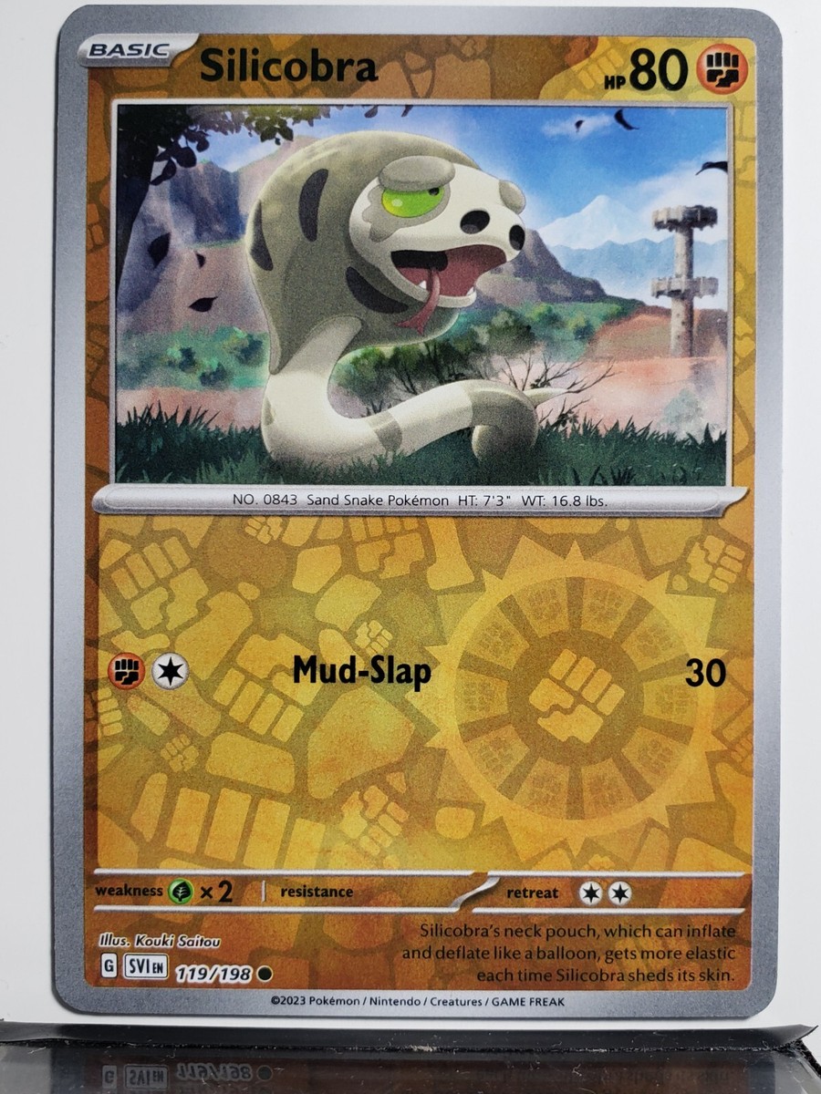 silicobra pokemon card 107/202 Reverse Holo Pokmon Hit Points70 HP Form REVERSE HOLO Silicobra 119/198 NM