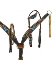Leather Western Tack Set With Headstall ,Breast Collar and Reins.