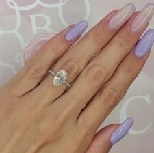 2.80ctw Oval Lab Grown Diamond Halo Engagement Ring E VVS2 14k Capri Gold Dubai