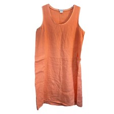 M Habitat Clothes To Live In Linen Dress Sz Sleeveless Shift peach Orange READ
