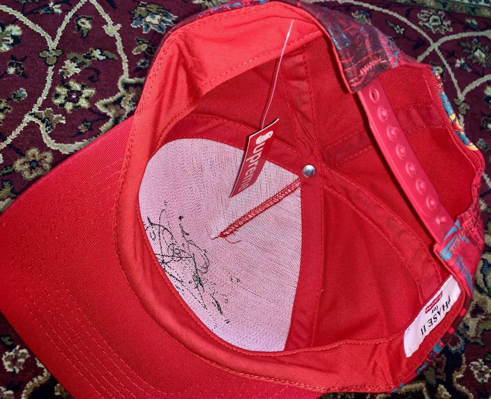 Supreme Phase 2 IG Times Red 5 Panel Snapback Cap 2006 Vintage DS Very Rare Graf image 5