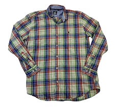 Gaastra Men's Large Shirt Long Sleeved Button Down - Plaid, Green Red Blue