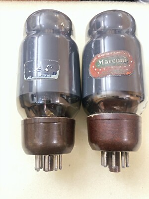 GEC/Marconi KT66 6L6 Smoked Glass Brown Base Black Plate Cup