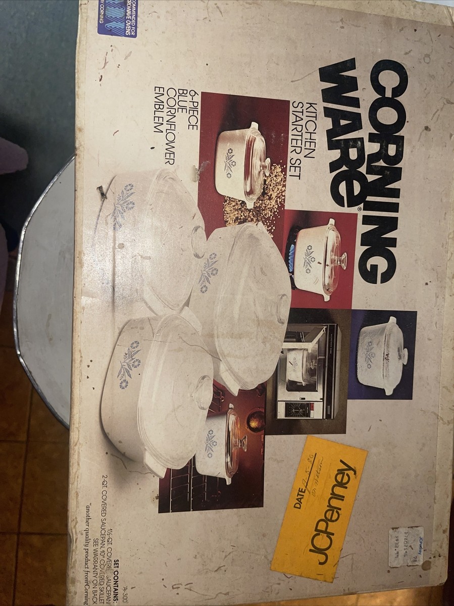 調理器具 Corning Ware Kitchen starter set Est -NEW Sealed Vintage Corning Ware Blue Cornflower 6 Piece