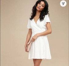 Lulus White Harbor Wrap Dress