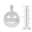 thumbnail 2 - 10k Solid White Gold Heart Eyes Smiley Face Round Pendant Necklace