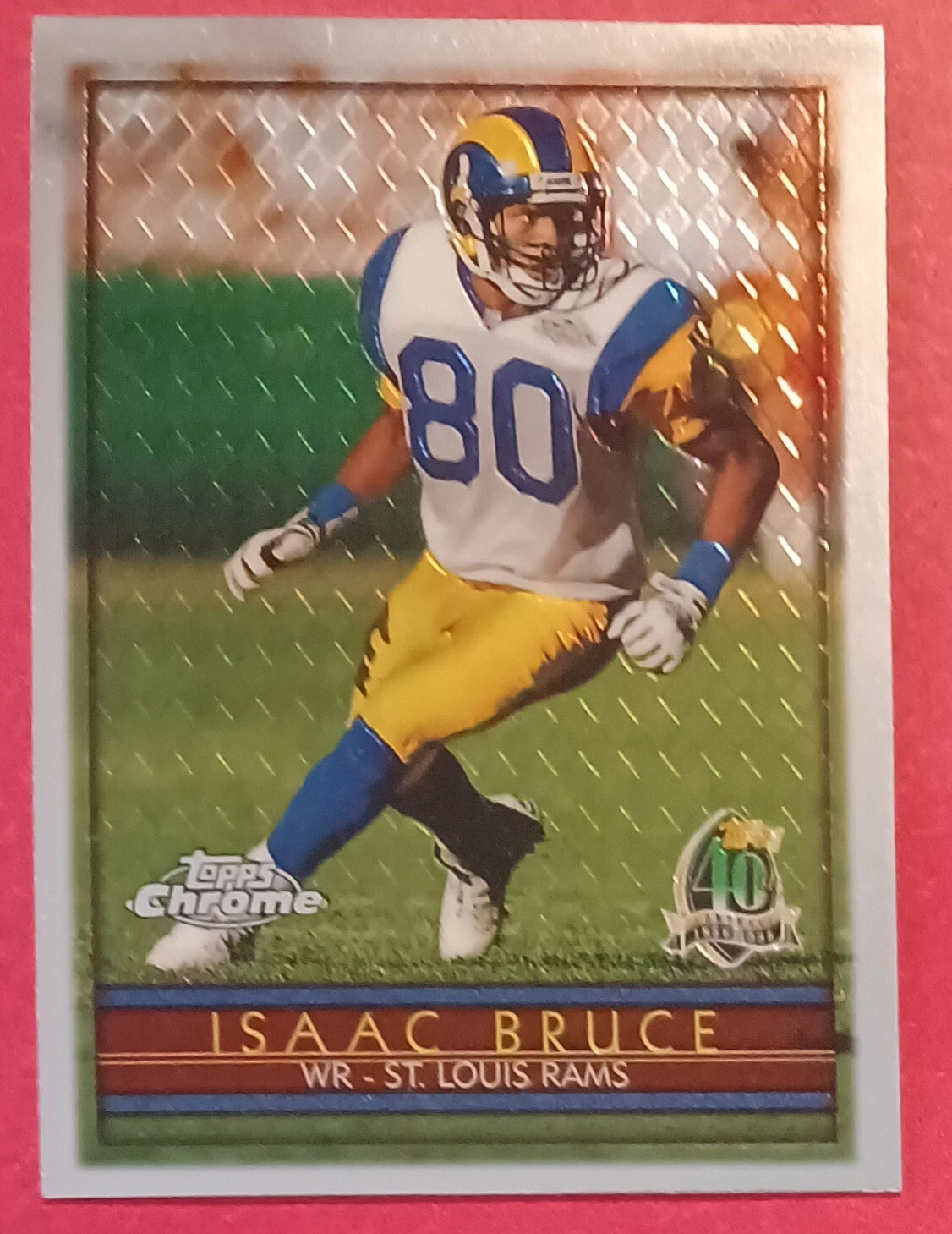 1996 Topps Chrome #60 Isaac Bruce Football card! St. Louis Rams! HOF!