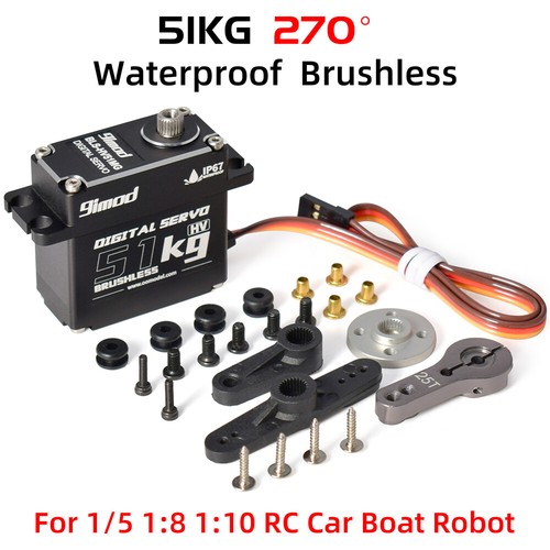 9imod Waterproof 51KG 8.4V HV Brushless Digital Servo for 1/8 1/10 RC Model DIY - Picture 14 of 15