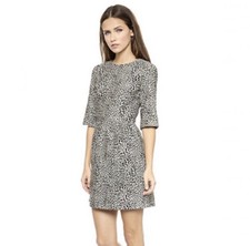Alice + Olivia Nigel Metallic Leopard Fit & Flare Cocktail Dress 0