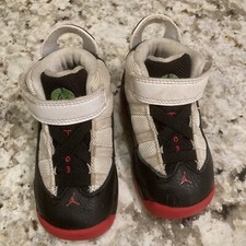 Jordan 6 Rings Shoes Sneakers Black University Red 323420-008 Toddler Size 6C