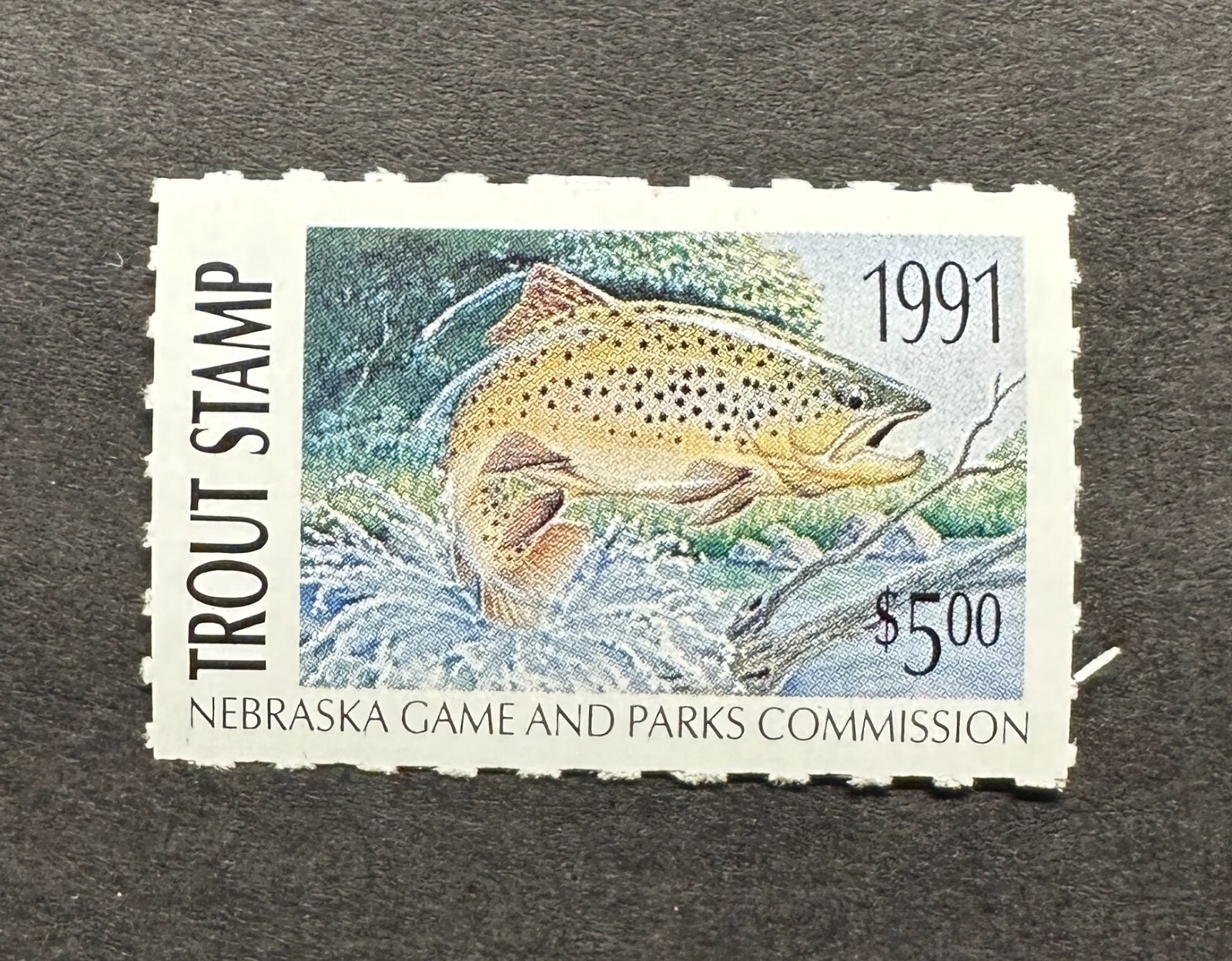 WTDstamps 1991 NEBRASKA State Trout Fishing Stamp Mint OG NH eBay