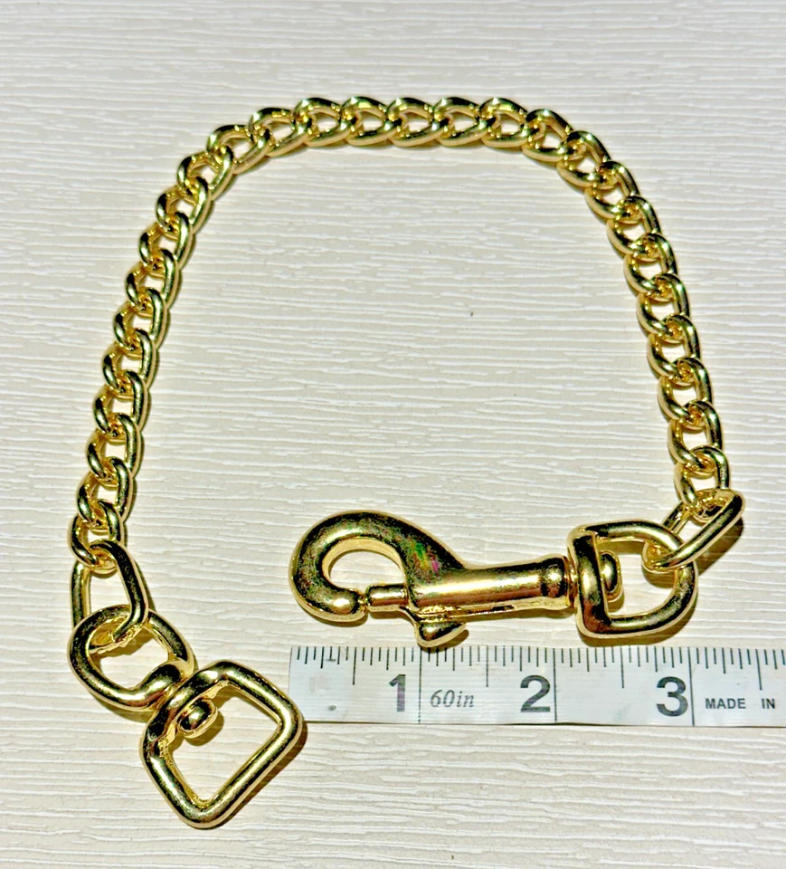 Rare 17” Miniature Donkey/Horse Show Lead Chain –Brass Plated w/ 3mm Small Links - Image 3 of 4