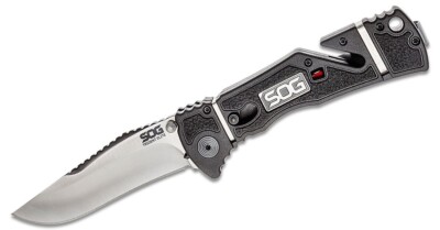 NEW SOG Trident Elite Knife Assisted Opening Clip Point Cutter Glass Breaker