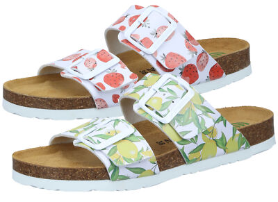 Dr. Brinkmann Damen Pantolette Print Naturformfußbett Zweiriemer Kork 700742