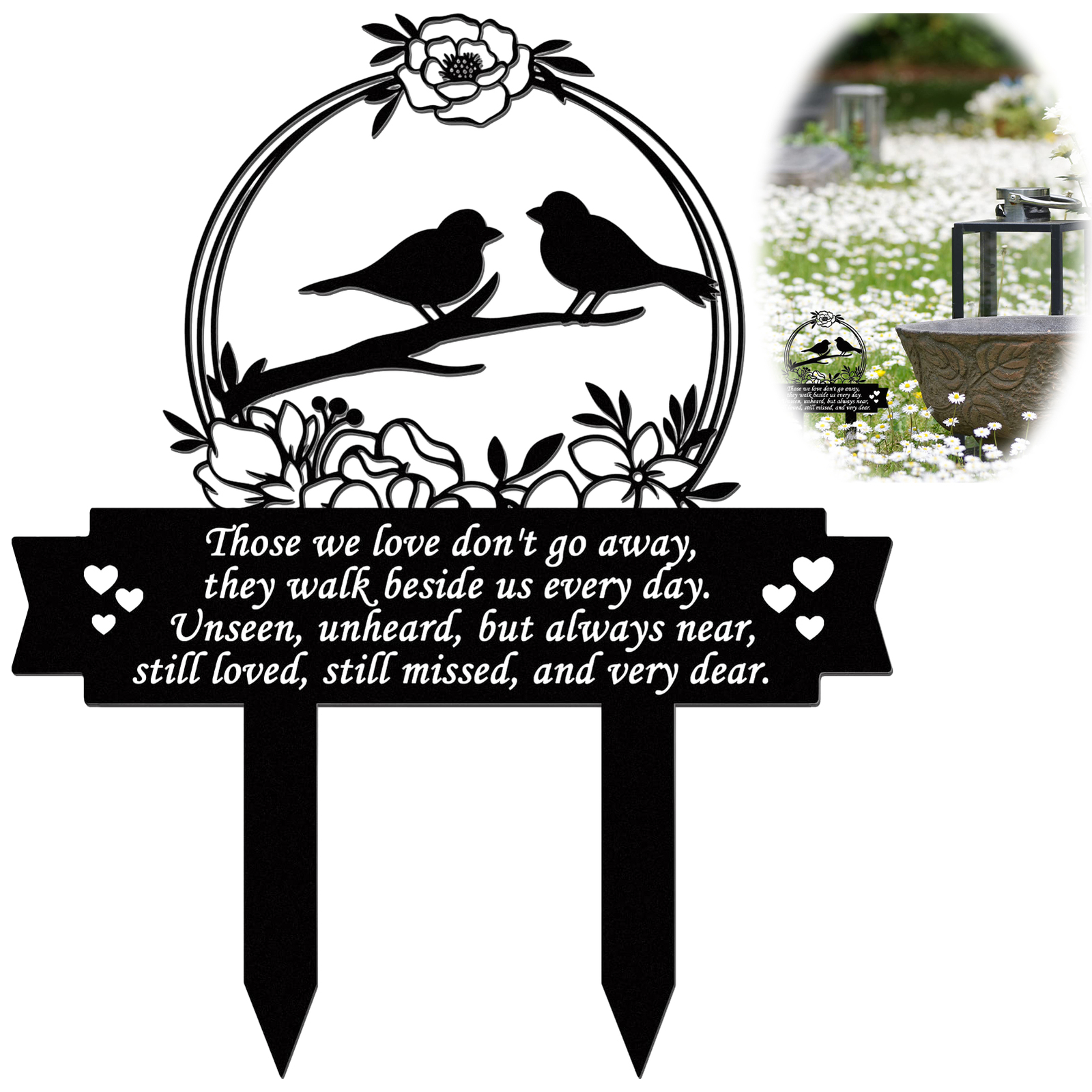 With Stakes Cemetery Decorations Durable Grave Markers Yard Memorial