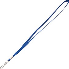 Advantus Lanyards with Metal Clasp, 3/8"Thick, 36"L, 100/Box, Blue