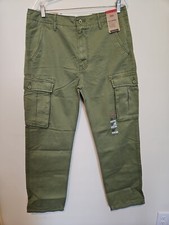 NWT MEN'S LEVI ACE CARGO PANTS 33x32 At Waist Relaxed Tapered Green 69 0077