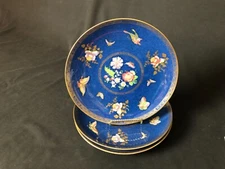 Antique Set of 3 Spode Copeland England 8&7/8” Coupe Salad Plates Colorful