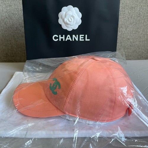 NWT 21P Chanel Orange CC Logo Baseball 