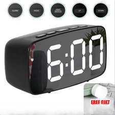 Digital Alarm Clock Mains Powered Large Night Light Bedside Alarm Non Ticking UK