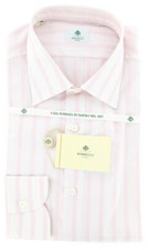 Luigi Borrelli Pink Striped Cotton Shirt - Extra Slim - GB6142 