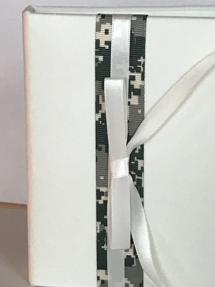 Wedding Ivory Satin Guestbook and Penset, Well-Suited Green Camouflage - Image 4 of 4