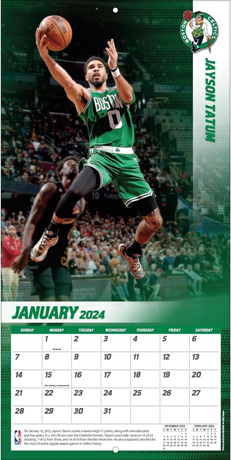 CELTICS - TATUM - 2024 WALL CALENDAR - BRAND NEW - 12178 | eBay