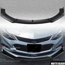 Fits For 2016-2019 Chevy Cruze Front Bumper Lip 3PC Matte Black