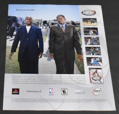 2004 Print Ad PlayStation 2 Video Game NBA Shoot Out Ray Allen Gary Payton Sport