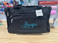 BLACK Personalized Cheer, Dance, Ballet Or Gymnastics Bag, Duffle, GLITTER