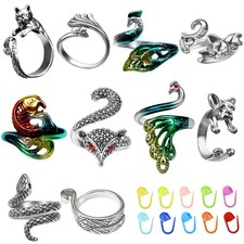 TUUXI 10 Pcs Crochet Rings Finger Adjustable Crochet Tension Rings Crocheting