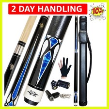 58" Professional 2-Piece Pool Cue  Hard Case - Selectable Weights 18-22 oz