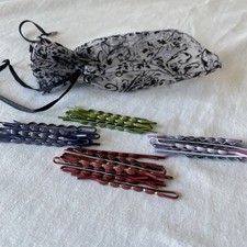 Lot Of 36 Colored Bobby Pins For Hair With Sparkley Crystals. Comes W/Bag