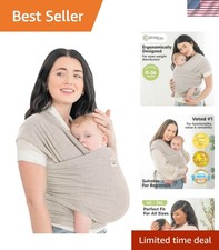 Ergonomic Baby Wrap Carrier - Newborn to Toddler, Hands-Free Bonding, Stone Gray