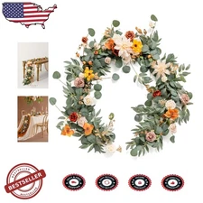 Artificial Floral Garland 6ft -  Eucalyptus & Rose - Versatile Home Decor