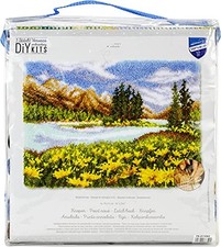Vervaco Mountain Landscape Latch Hook Rug Kit Large Scenic DIY Craft 28x20 New