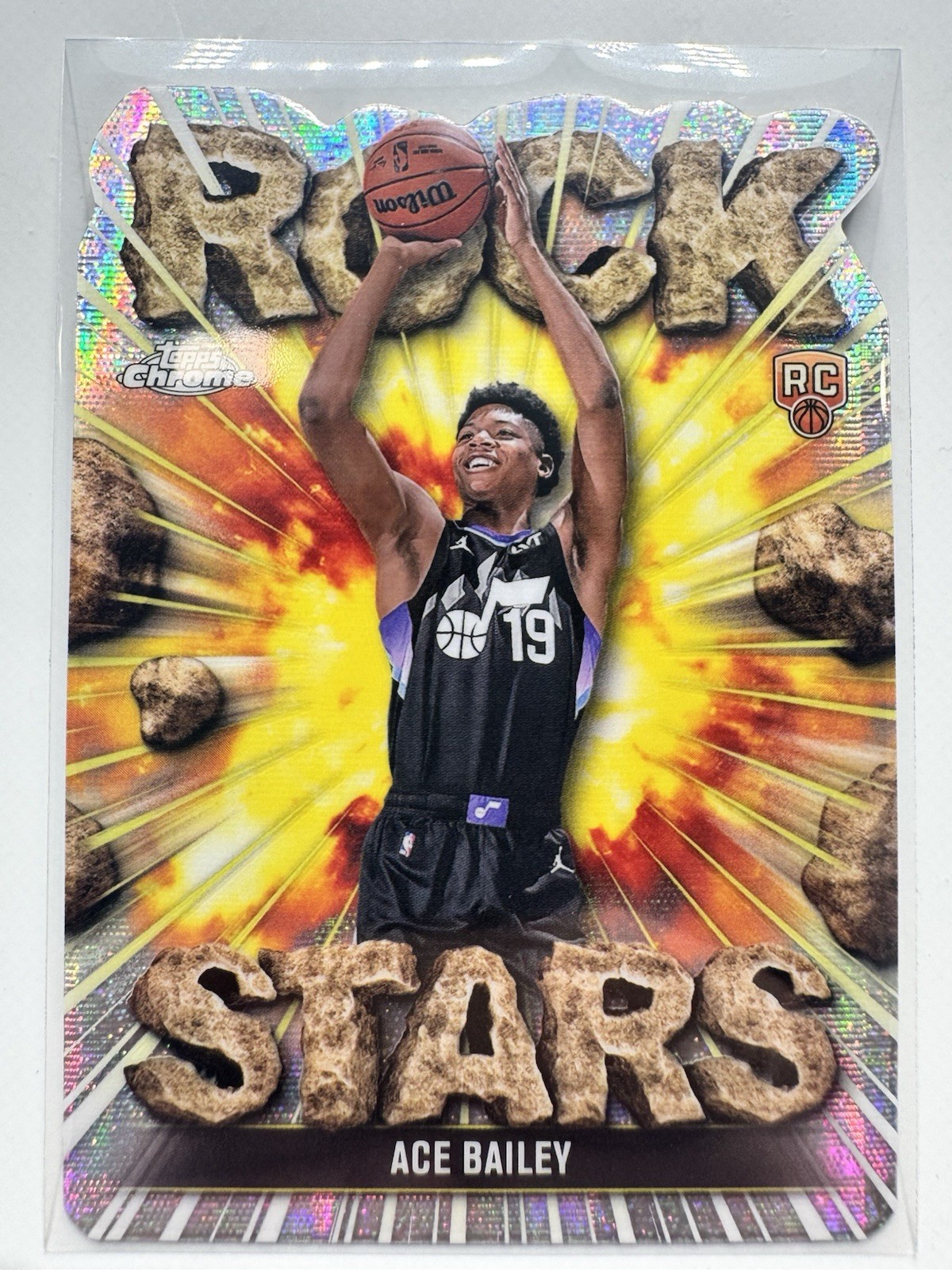 2025 Topps Chrome Ace Bailey Rock Stars RC SSP Rookie Utah Jazz 
