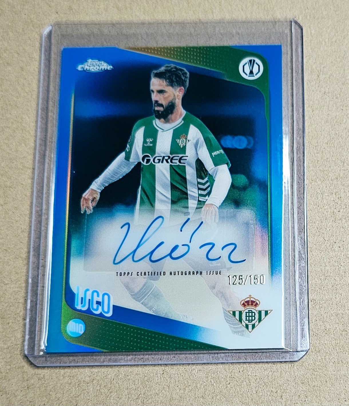 2025/26 TOPPS CHROME UEFA UCC ISCO BLUE REFRACTOR AUTO SP #/150